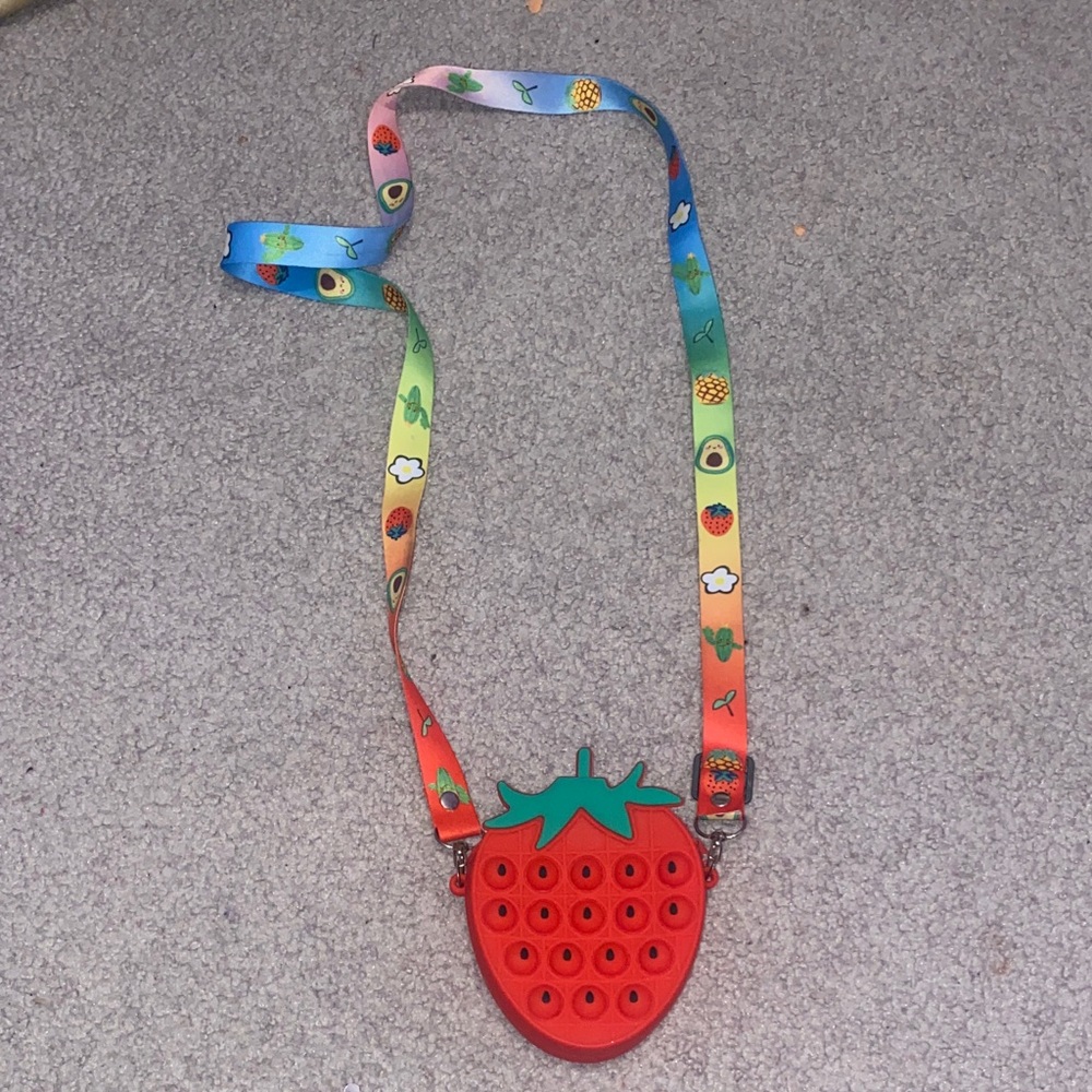 Strawberry Pop It Crossbody Bag for Kids
